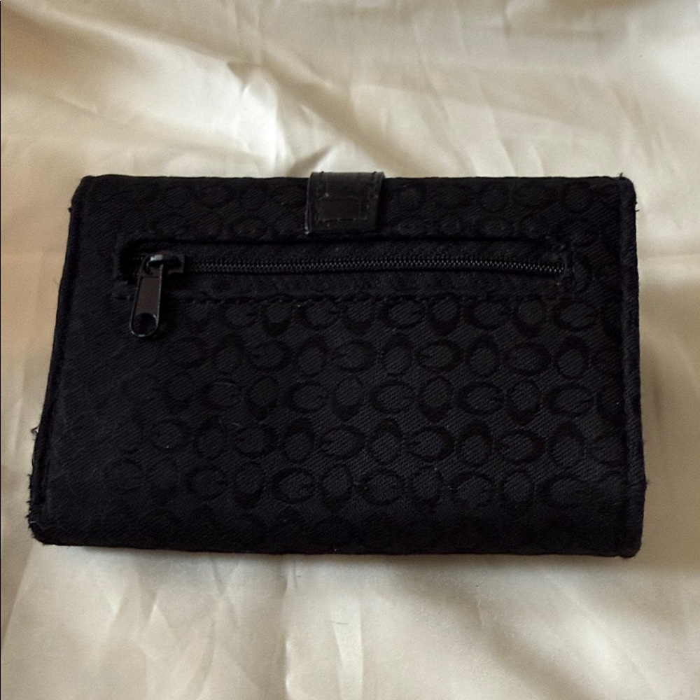 Source Unknown Black Patterned Wallet With Silver… - image 2